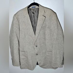 Men's Stafford Linen Blend Old Money Academia Blazer, 42R